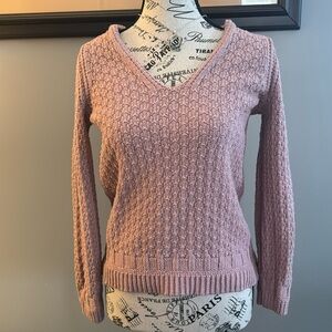 Fat Face Mauve V-Neck Knit Sweater